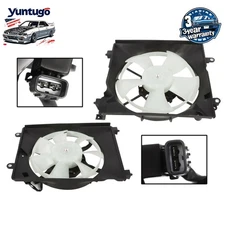 2pcs A/C AC Condenser Radiator Cooling Fan for 2012-2015 Honda Civic 13-17 Acura