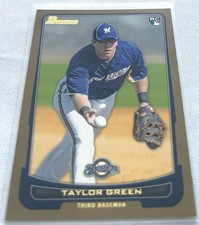 2012 Bowman Baseball Taylor Green Milwaukee Brewers Gold Parallel Rookie #199