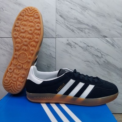 Adidas Gazelle Indoor Mens SZ 10.5 Black White Gum Sole JI2060 Classic Sneakers