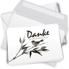 Trauer Danksagung Set 10 Karten Dank im Trauerfall mit Umschlag Vogel