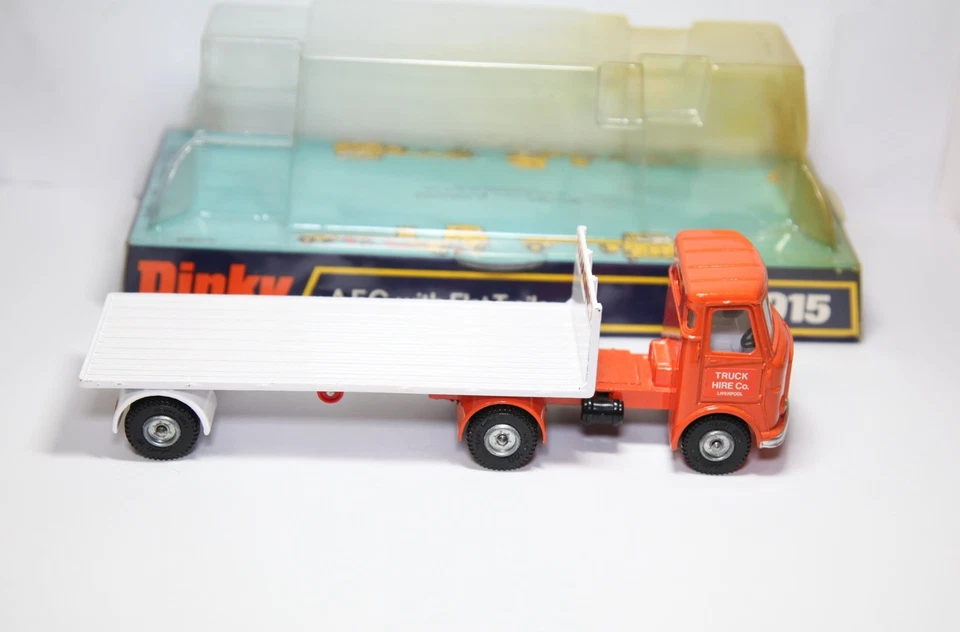 Dinky 915 AEC con remolque plano en caja original - modelo vintage casi como nuevo Foto 3 de 4