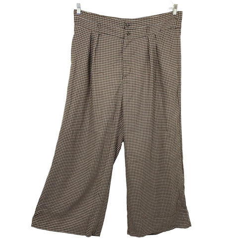 Cider Tartan Hose weites Bein Damen Übergröße 2X rose blau weiß hoher Bund NEU - Bild 1 von 13