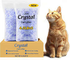 Non-Clumping Crystal Cat Litter, 8.6Lb, Unscented, Low Tracking Silica