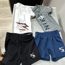Nike Boys 12-18M 4pc T-Shirt Shorts Set Cotton/Poly Logo Summer
