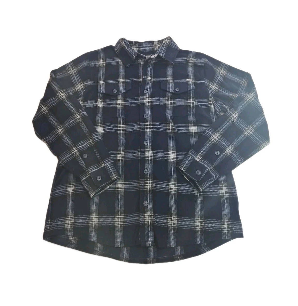 Eddie Bauer mens size Large blue flannel button up long sleeve shirt Soft