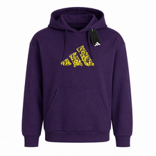 Adidas Trefoil Floral Logo Hoodie Womens S Aurora Plum Purple Pullover Fleece