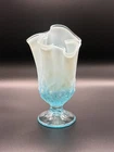Fenton Lily Of The Valley Opalescent To Blue Handkerchief Vase