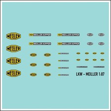 Waterslide Decal 1:87 - Meiller Kipper Baustelle W50 Truck LKW Multicar Unimog