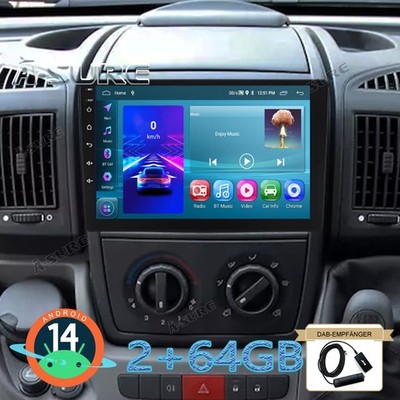 DAB+64GB Android 14 Autoradio CarPlay Navi RDS Für Fiat Ducato Citroën 2007-2023