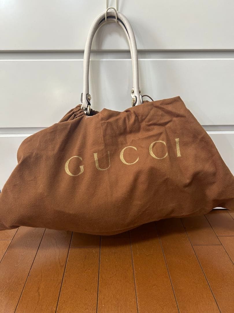 Gucci Tote Bag GG Pattern Beige Leather Large Authentic Excellent Condition thumbnail 13