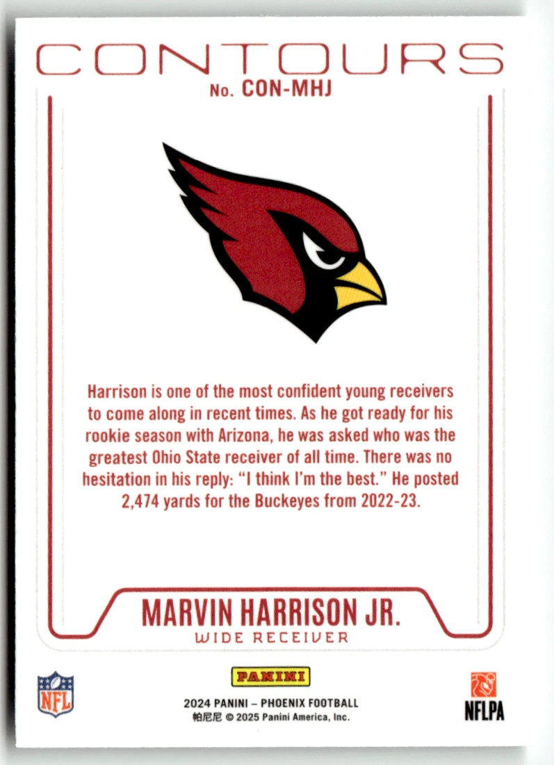 Panini Phoenix 2024 Football NFL CON-MHJ Marvin Harrison Jr. Rookie Contours