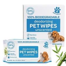 Pet Wipes Dog Puppy Cat Bath Clean Grooming Deodorizing Moisturizing 240/ 1440CT