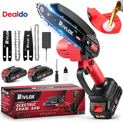 Mini Chainsaw,6 & 4 Inch Electric Chainsaws Cordless Battery Powered, One-Hand P