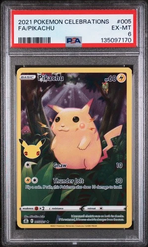 2021 POKEMON CELEBRATIONS #005 FULL ART/PIKACHU PSA 6