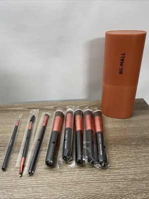 New BS-MALL Professional & Portable Make-Up Brushes set of 8 w/ Plastic Case
