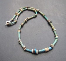 NILE  Ancient Egyptian Amulet Mummy Bead Necklace ca 600 BC