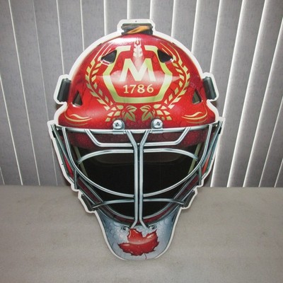 Molson Canadian Beer Sign HOCKEY GOALIE MASK mapleleaf 16x25 SO COOL, RARE