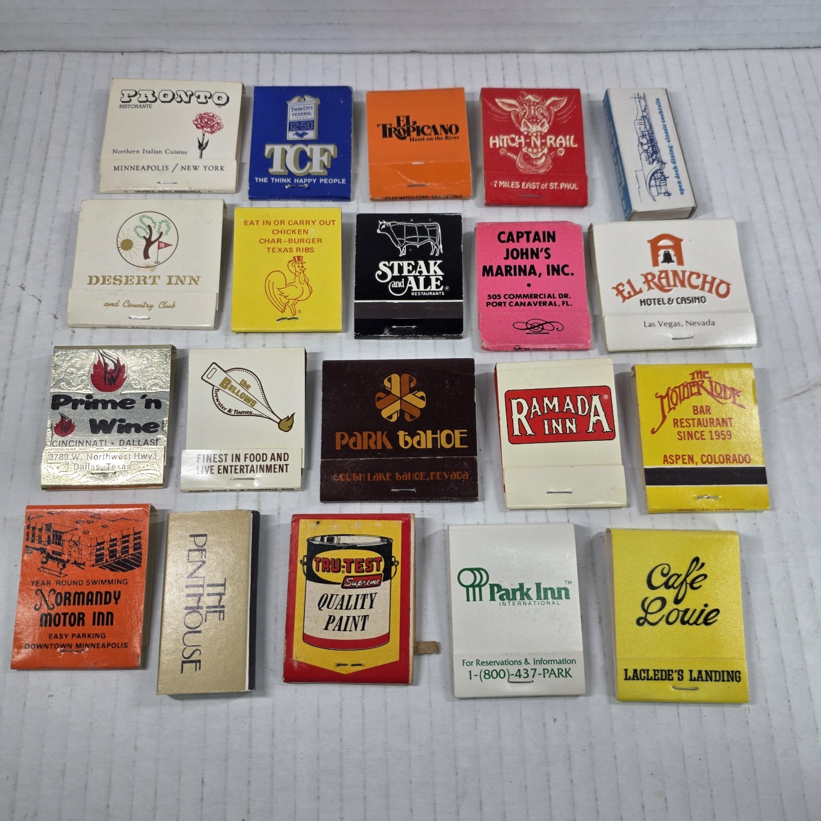 Vintage Advertising Matchbooks Lot Restaurants Hotels Bars Casinos Lot Of 20