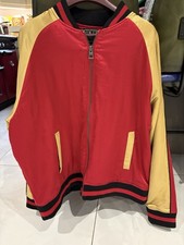 Guess Los Angeles Panther Bomber Jacket 2xL XXL Red Gold Zip