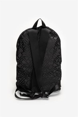 ARMANI EXCHANGE MEN'S MALIBU BACKPACK, ALLOVER BIG LOGO, ONE SIZE - BLACK