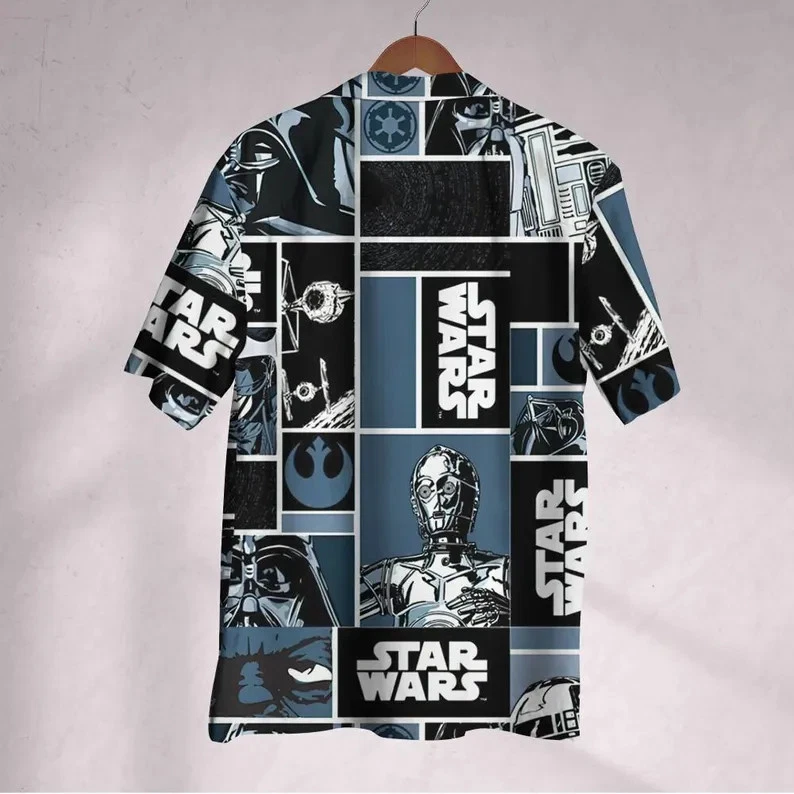 Disney Star Wars Comic Book Style Collage Hawaiian Shirt