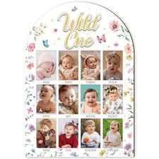 My First Year Photo Frame Board, Wildflower Baby First Year Picture Flower