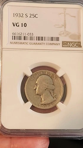 1932-S WASHINGTON QUARTER NGC VG10, Nice bright V10 Better Date Appeal !!!