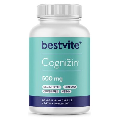 BESTVITE Cognizin Citicoline 500mg (60 Vegetarian 60 Count (Pack of 1)