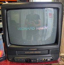 Citizen CRT TV VCR 13" JCTV1588A VHS AC/DC 120V 60Hz 65W Gaming Tested Working
