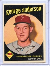 1959 TOPPS BASEBALL #338 GEORGE "SPARKY" ANDERSON ROOKIE RC PHILLIES REDS TIGERS