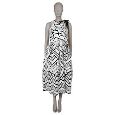71096 auth ULLA JOHNSON black white cotton 2022 KLEA CORD MIDI Dress 2 S