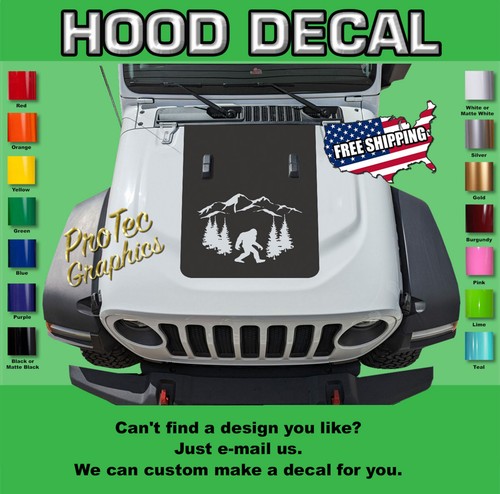 Hood Vinyl Decal Graphics Fits: Jeep Wrangler JL & Gladiator JT 2018-2023 WR-112