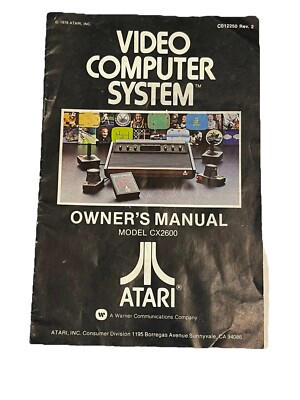 Atari Owner's Manual Vintage 1978 Model CX2600 Video Computer System ...