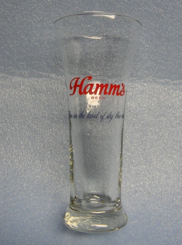  RARE VINTAGE 1970's HAMM'S BEER PILSNER GLASS ST. PAUL MINNESOTA HOUSTON TEXAS