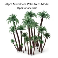 20pcs Mixed Size Palm Tree Model For DIY Miniature Garden Train Railroad Scenery