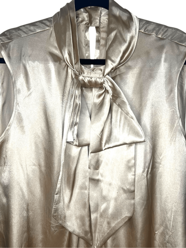 Blusa donna Judy Bond 18 cravatta scollo raso oro senza maniche nuova - Foto 2 di 7