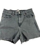 Signature Levis Heritage High Rise Shorts Womens Size 6 W28 Gray Denim Cut Off