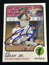 2022 Topps Heritage Minors Signed Joe Gray Jr Autographed Timber Rattlers Card