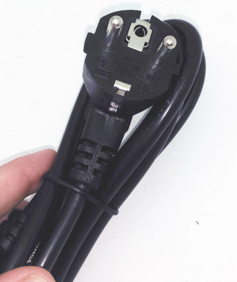 New European 3-Prong 5ft AC Power Cord for Computer/Monitor/EU PC Power Supply - Image 3 of 4