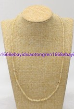 3mm Faceted Natural Gold Citrine Round Gemstone Beads Necklace 18-30 Inch