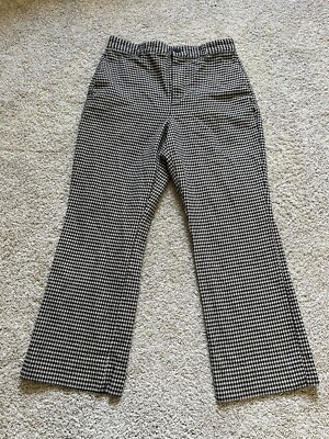 Free Assembly Crop Kick Flare Trouser Black Checkered Stretch Dress Pants  Size 6 | eBay