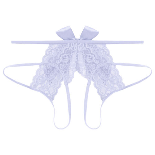 Men Lace Briefs Low Rise G-String Crotchless Sissy Crossdress Gay Underwear Sexy - Picture 36 of 145