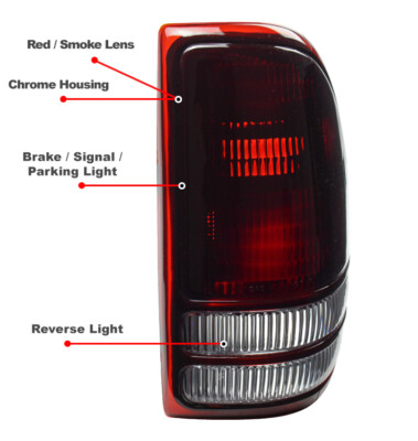 Fits 1997-2004 Dodge Dakota Tail Lights Rear Brake Lamps
