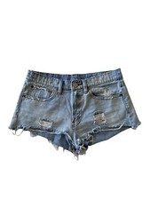 BDG Denim Cut Off Jean Shorts Blue Distressed 100 Cotton Womens SZ 29 EUC
