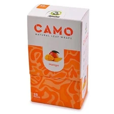 Camo Self Rolling Natural Tea Leaf Wraps - Mango (25packs) (125 wraps)