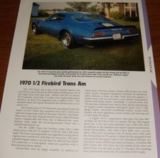 1970 Pontiac Firebird Trans Am Specs Info Photo 70 400 Ta Ta