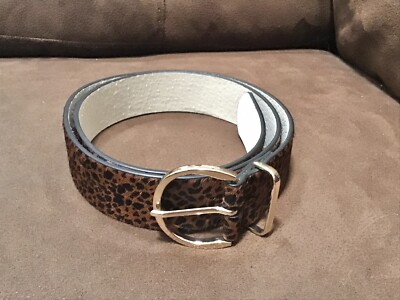 WHITHOUSE BLACKMARKET WHBM Size Small Belt Red/Black Cheetah Horsehair Leather Leather Corset Waist Belt | White House Black Market main image 2