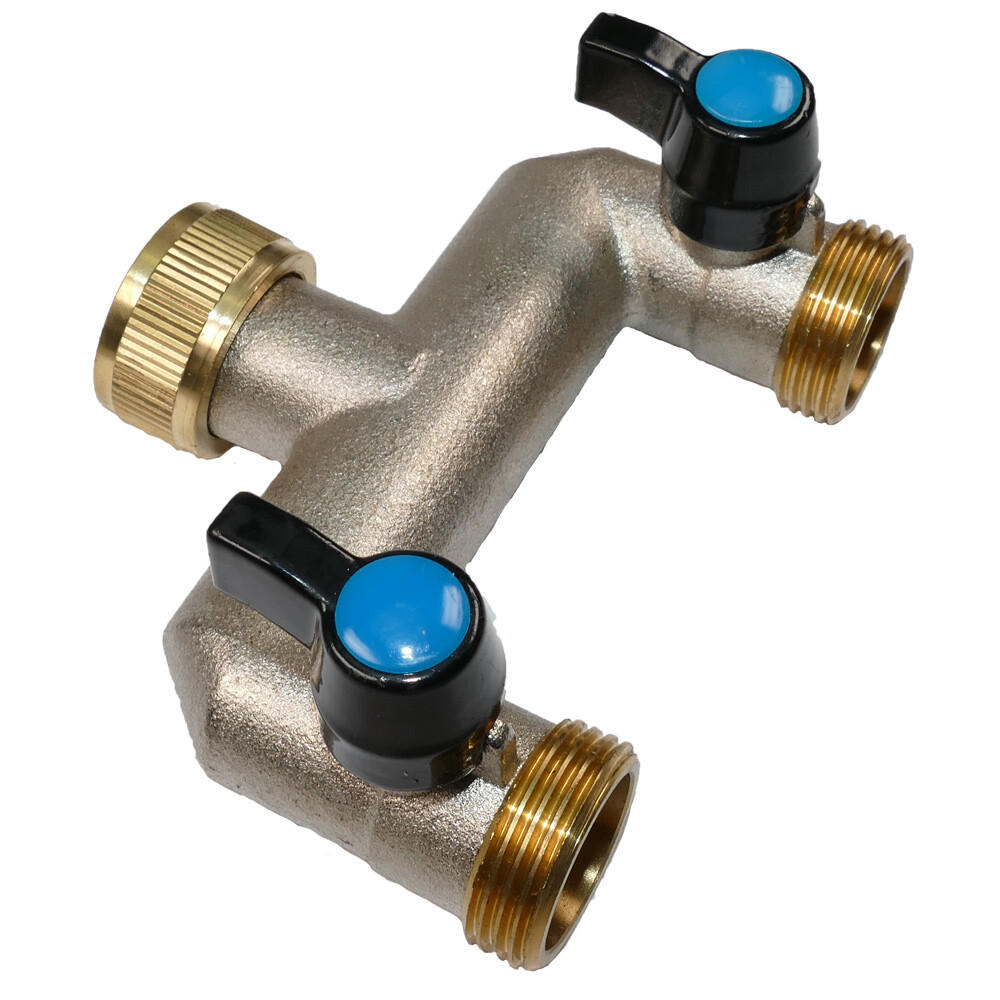 Y-Verteiler Für Wasserhahn – 3/4 Zoll, Mit 2 Anschlüssen Für Waschmaschine, Spülmaschine Oder Gartenschlauch