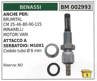 Rubinetto carburante BENASSI motocoltivatore motozappa fresa 002993