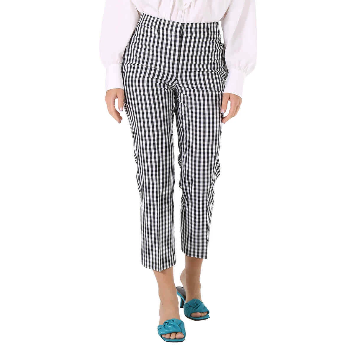 Cropped gingham shop pants